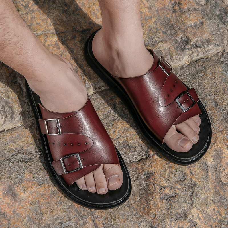 Meeste sandaalid, avatud varbaga, igapäevane stiil, ülemine materjal: super fiber, PU tald, hingavad