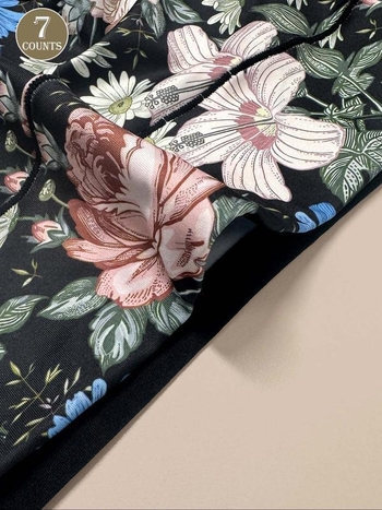 Naiste lillemustriga kõrge vöökohtuga puuvillased aluspüksid, korrapärase lõikega, suvine 2025 lansseerimine