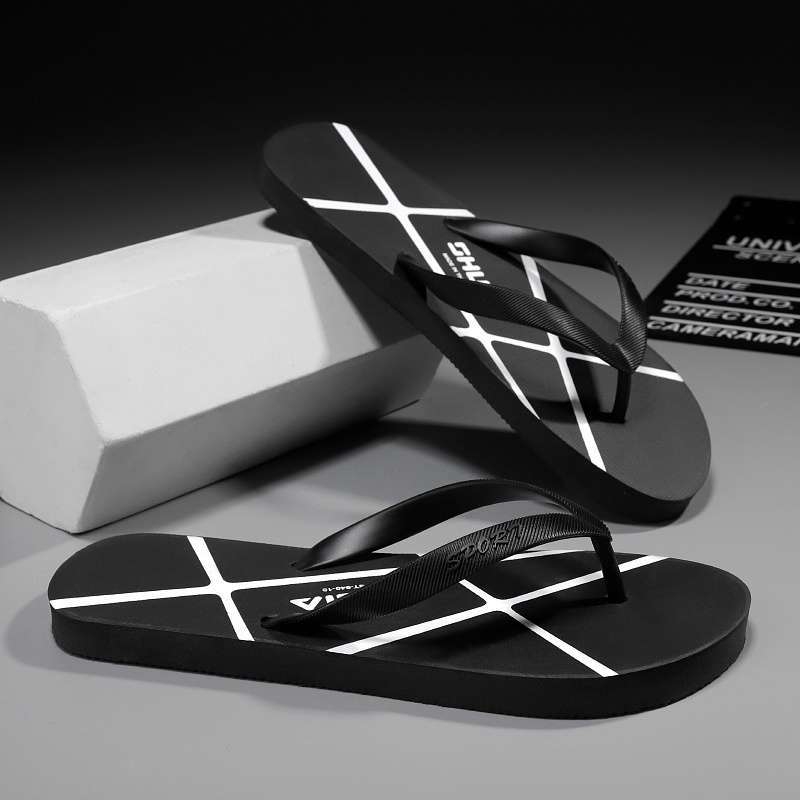 Meeste Strait Tiger sussid siseruumi kasutamiseks, igapäevased lame kingad, PVC ülemine ja talla, libisemisvastased ja vaiksed