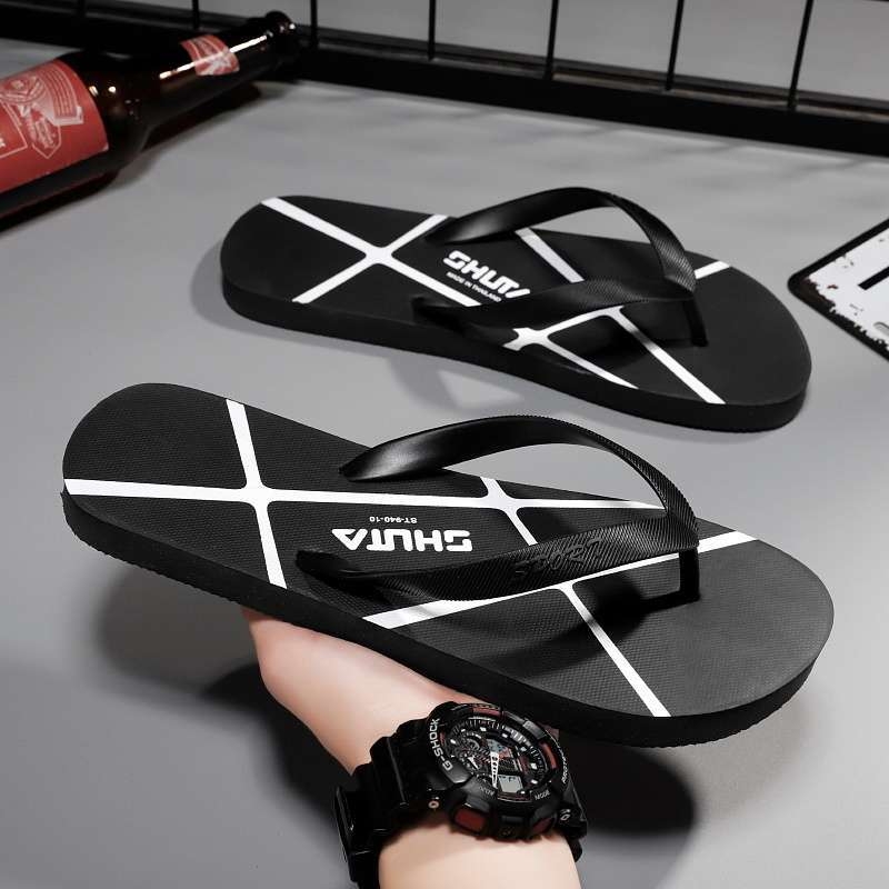 Meeste Strait Tiger sussid siseruumi kasutamiseks, igapäevased lame kingad, PVC ülemine ja talla, libisemisvastased ja vaiksed