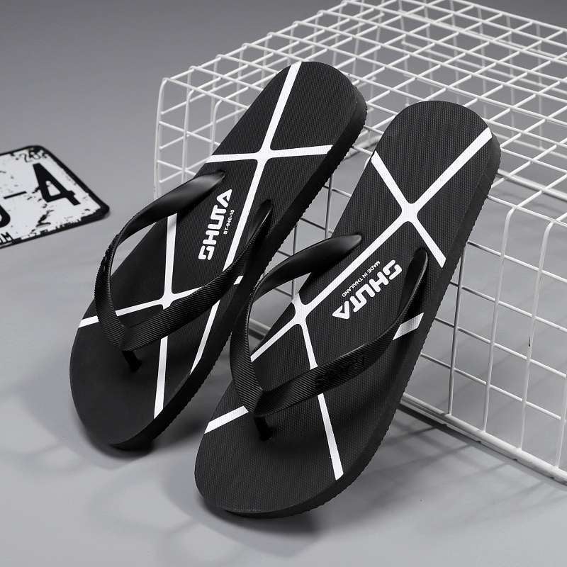 Meeste Strait Tiger sussid siseruumi kasutamiseks, igapäevased lame kingad, PVC ülemine ja talla, libisemisvastased ja vaiksed