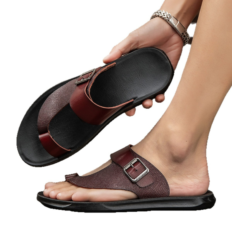 Meeste avatud varbaga sandaalid, ülemine kiudmaterjal: super fiber, PU tald, hingavad, libisemiskindlad, pull-on sulgemine