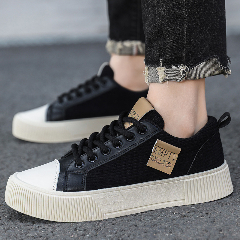 Meeste igapäevased tennised velvetise ülaosaga, ümmarguse ninaga, paks platvorm, pitsiga sulgemine