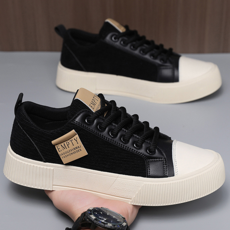 Meeste igapäevased tennised velvetise ülaosaga, ümmarguse ninaga, paks platvorm, pitsiga sulgemine