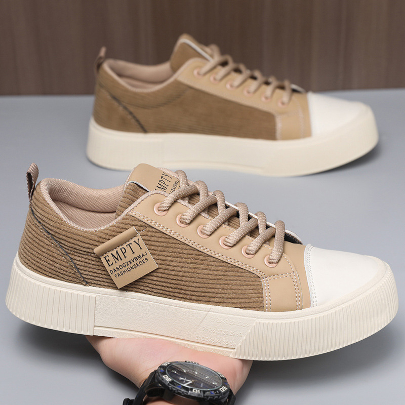 Meeste igapäevased tennised velvetise ülaosaga, ümmarguse ninaga, paks platvorm, pitsiga sulgemine