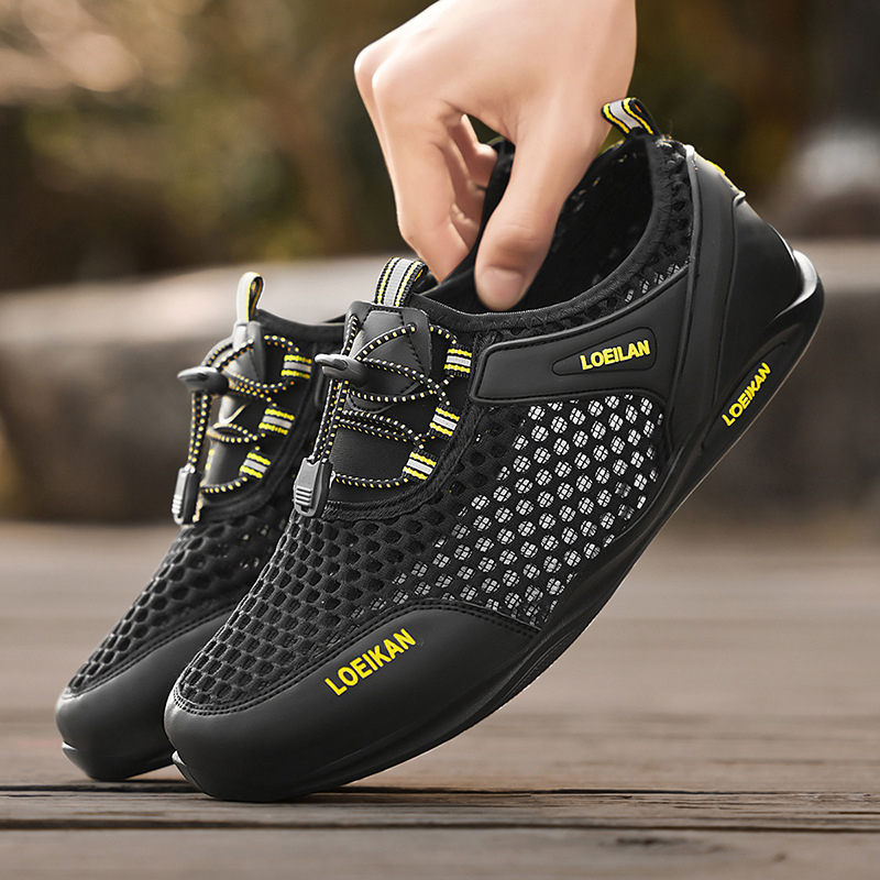 Meeste sandaalid matka jaoks, hingav võrk ülemine, elastne sulgemine, PVC tall, sportlik stiil, meestele 18–40 aastat