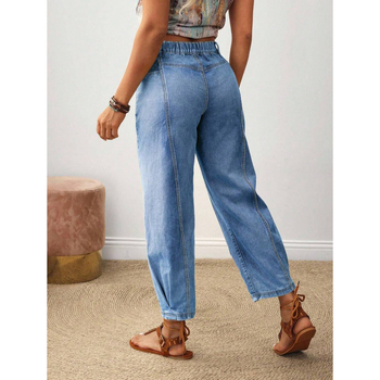 Meeste denim teksad, vaba lõikega sirge lõige, fliisvooder, polüesteri segu