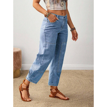 Meeste denim teksad, vaba lõikega sirge lõige, fliisvooder, polüesteri segu