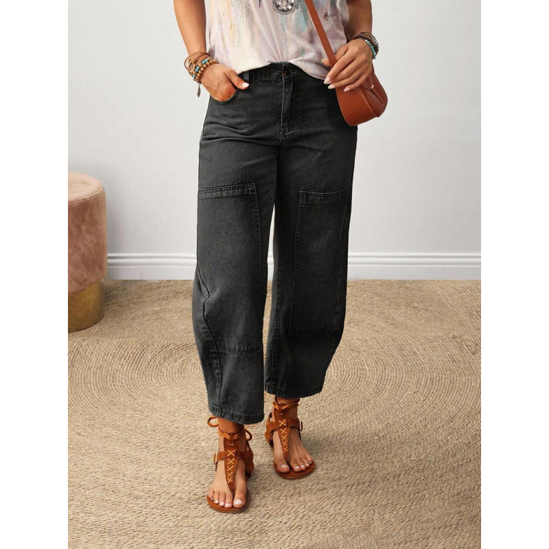 Meeste denim teksad, vaba lõikega sirge lõige, fliisvooder, polüesteri segu