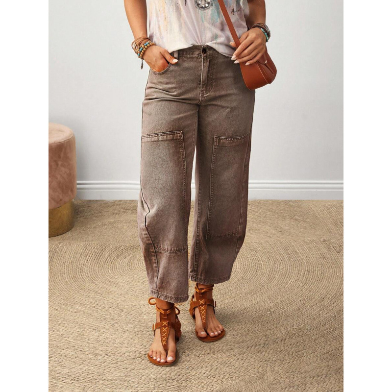 Meeste denim teksad, vaba lõikega sirge lõige, fliisvooder, polüesteri segu