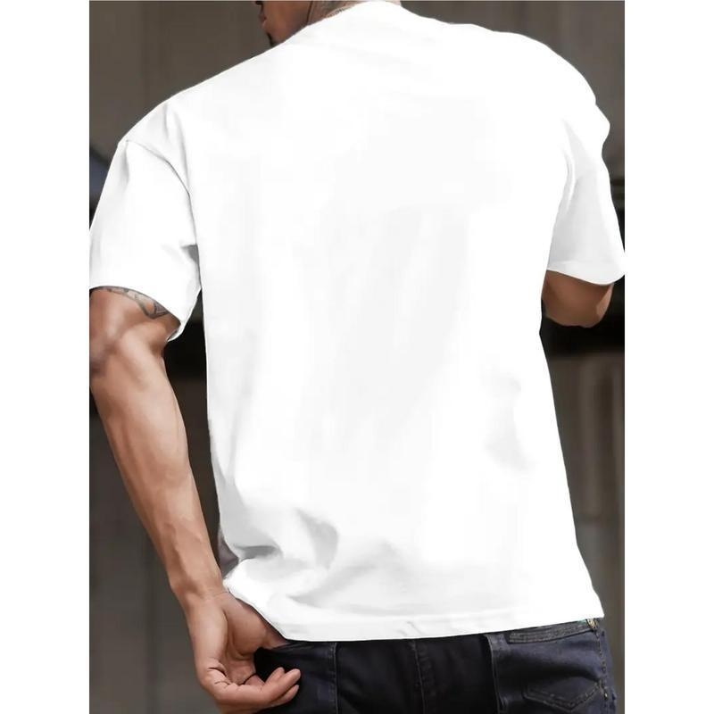 Let's Go America! Graafiline T-särk, tänav hip-hop stiil, ümmargune kaelus, lühikesed varrukad, 96% puuvill, 180–250 g