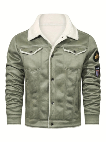 Meeste polüestrijakk polüestervoodriga, vaba lõige, ühe nupuga lukustus, kapuutsita, talviseks kandmiseks