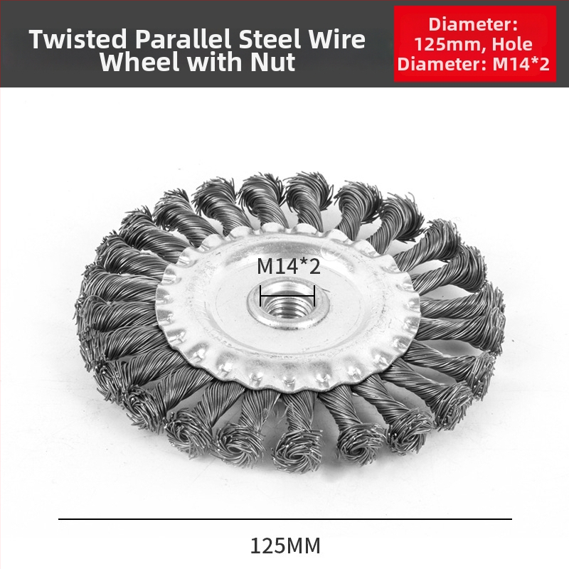 Keerdunud lametraadist lihvketas – lõikamise ja roostetõrje, paralleelne disain, süsinikteras, 11 000 rpm