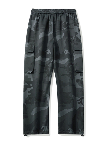 Tööriietuse igapäevased püksid kamuflažiga, laia lõikega, sirge säärega, polüester