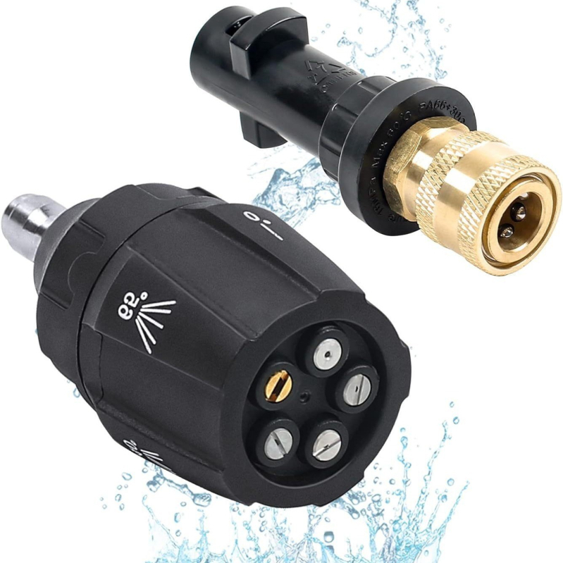 Autopuhastusvee püstol reguleeritava joaga, 1/4" kiire ühenduse adapter, ühilduvus K2–K7, konstruktsioon roostevabast terasest/keramika/ABS