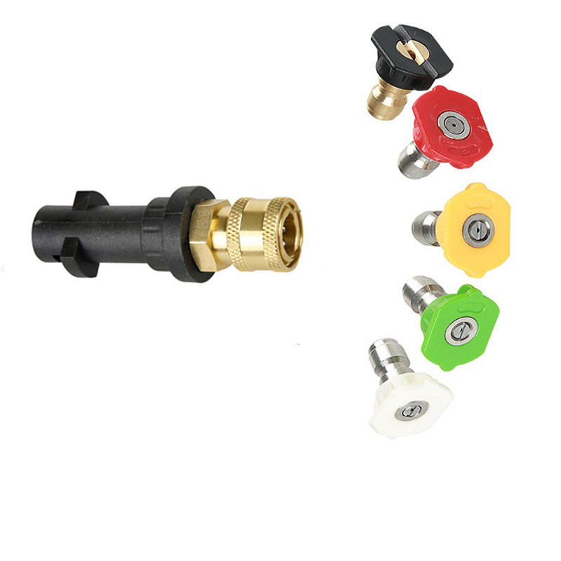 Autopuhastusvee püstol reguleeritava joaga, 1/4" kiire ühenduse adapter, ühilduvus K2–K7, konstruktsioon roostevabast terasest/keramika/ABS