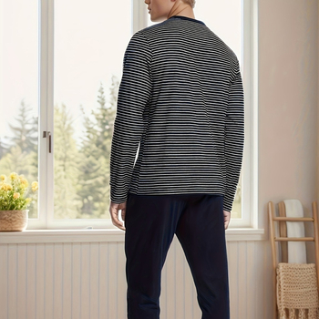 Meeste Milk Silk kodukasutuse komplekt – kaks osa: tops pikkade varrukatega ja püksid, ümmarguse kaelusega, vaba lihtne stiil, 90-95% polüester