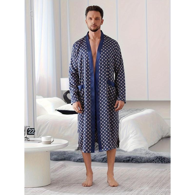 Meeste pajama komplekt premium printiga, poolfleece, puuvillane, V-kaelusega, igapäevane stiil, 2025 kevad