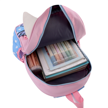 Lasteaedade koolikott dinozauru motiiviga, hingav Oxford-kangas, laienev disain, õhupatjadega õla kaitseks