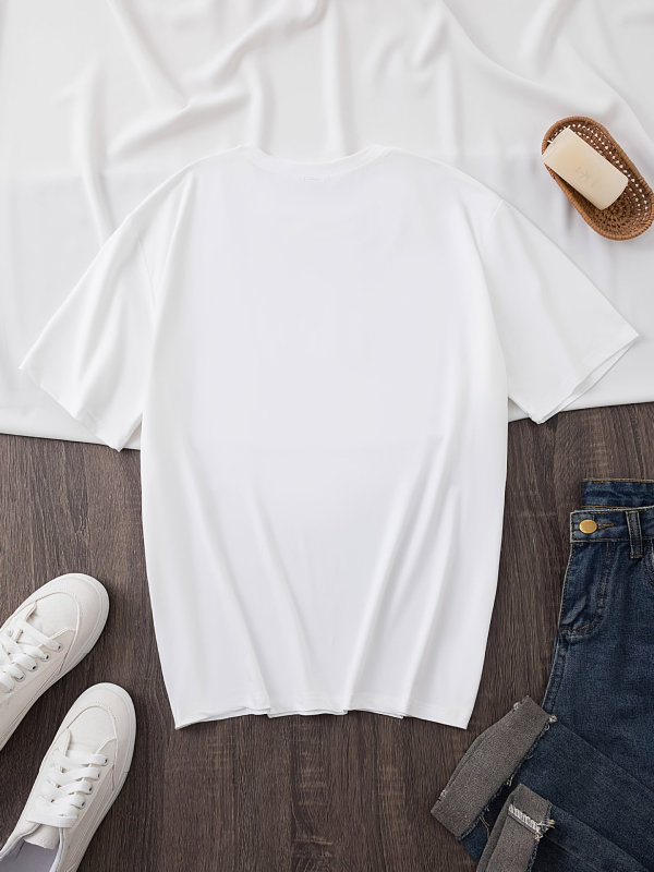 3-osaline naiste T-särkide komplekt, puuvillane, liblikate ja lillede trükk, vaba lõige, ümmargune kaelus, lühikesed varrukad