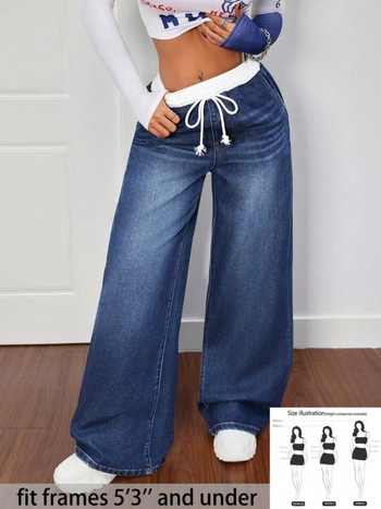 Naistele patchwork denim püksid, keskmise talje, vaba sirge lõikega, pikad püksid, kortsuvabad