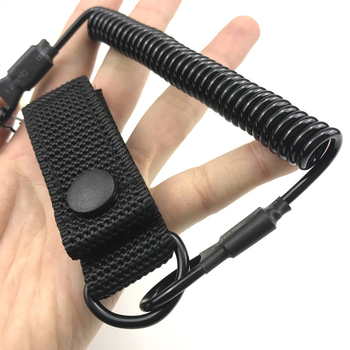 MOLLE relva kaelarõngas elastse turvakiiliga - plastikust, elliptiline klamber, konksiga kinnitamine, välistingimustes kasutamine, neljad hooajat