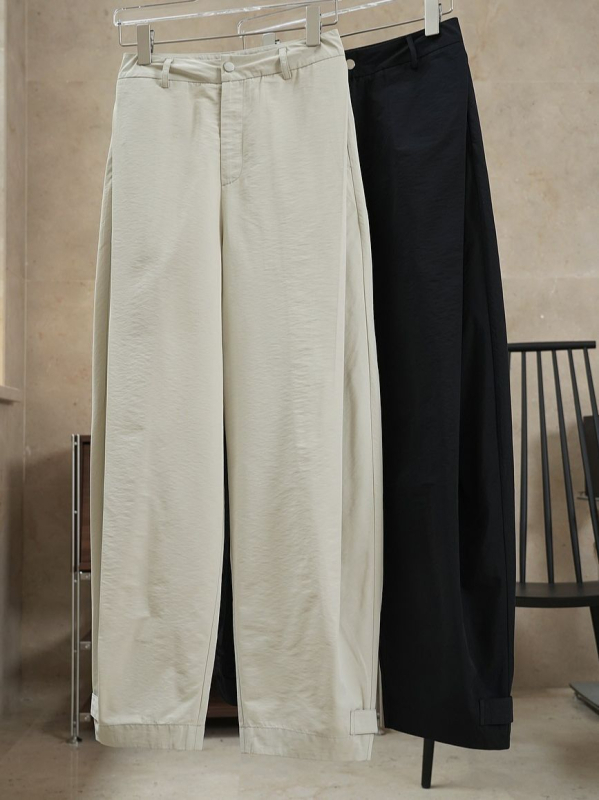 Naiste igapäevased laiad püksid kõrge vöökohaga, vaba lõikega, puuvill-nailon segu I-tüüpi voldikutega