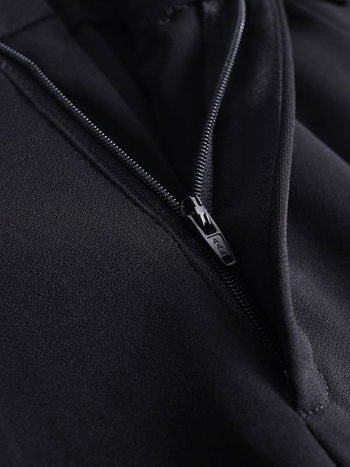 Laia säärega igapäevased püksid, keskmise taljega, polüester (>95%), pikad püksid, keskmise paksusega