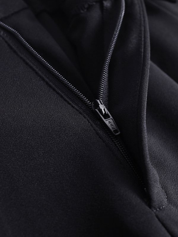 Laia säärega igapäevased püksid, keskmise taljega, polüester (>95%), pikad püksid, keskmise paksusega