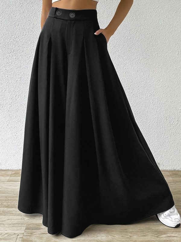 Laiad pikkade jalgadega püksid, kõrge vöökoht, 95% polüester, kerge elastus, elegantne igapäevane stiil