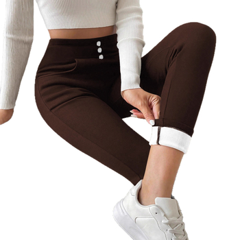 Naiste igapäevased püksid kõrge vööga ja sirge lõikega, polüester-spandeksi segu, talv 2024