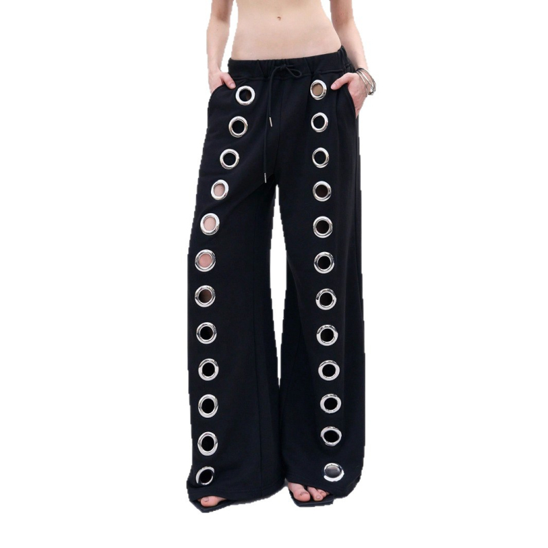 Igapäevased sirge lõikega püksid, polüesteri segu 90–95%, kergelt venivad, reguleeritav vöökoht, pikad, trükk