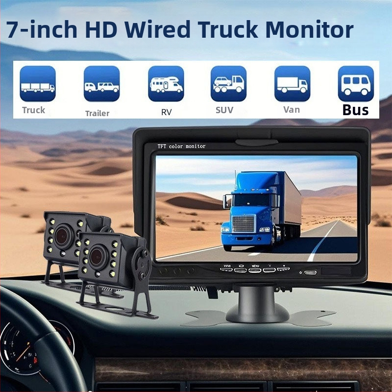 Auto tagurdusmonitor kahekordse ees- ja tagavaatega, resolutsioon 1024x600, sisendid CVBS/AHD720p/1080p, PAL/NTSC automaatne