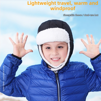 Laste Lei Feng müts talveks ja sügiseks kõrvakaitsega, polüester, soe ja tuulekindel