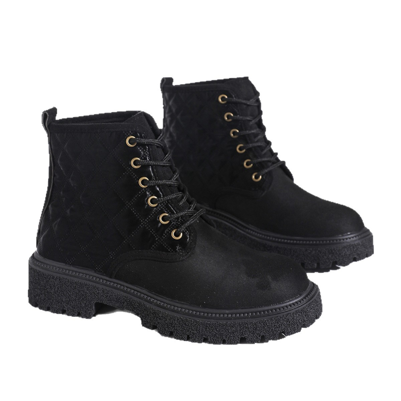 Martin saapad, unisex, ümmarguse ninaga, lühike varvas, PU ülemine, kummist talla, ees-sidumine, 3-5 cm paks