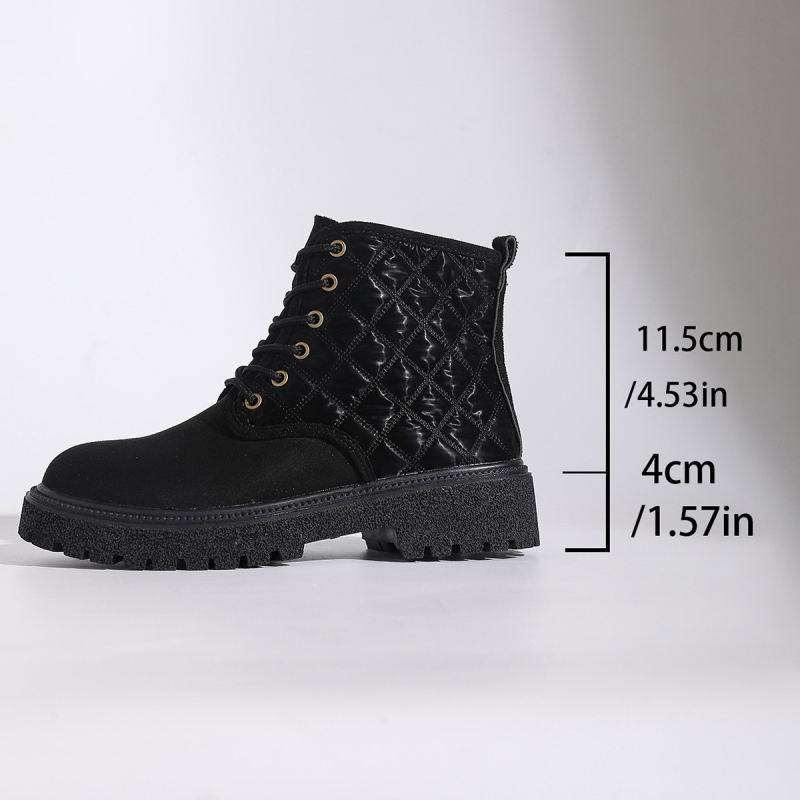 Martin saapad, unisex, ümmarguse ninaga, lühike varvas, PU ülemine, kummist talla, ees-sidumine, 3-5 cm paks