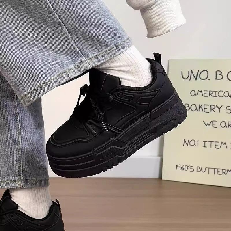 Igapäevased platvormkingad – PU pealne, ümmargune varvas, nööriga kinnitatud, 3-5 cm keskmine kand, vahtkummist tald