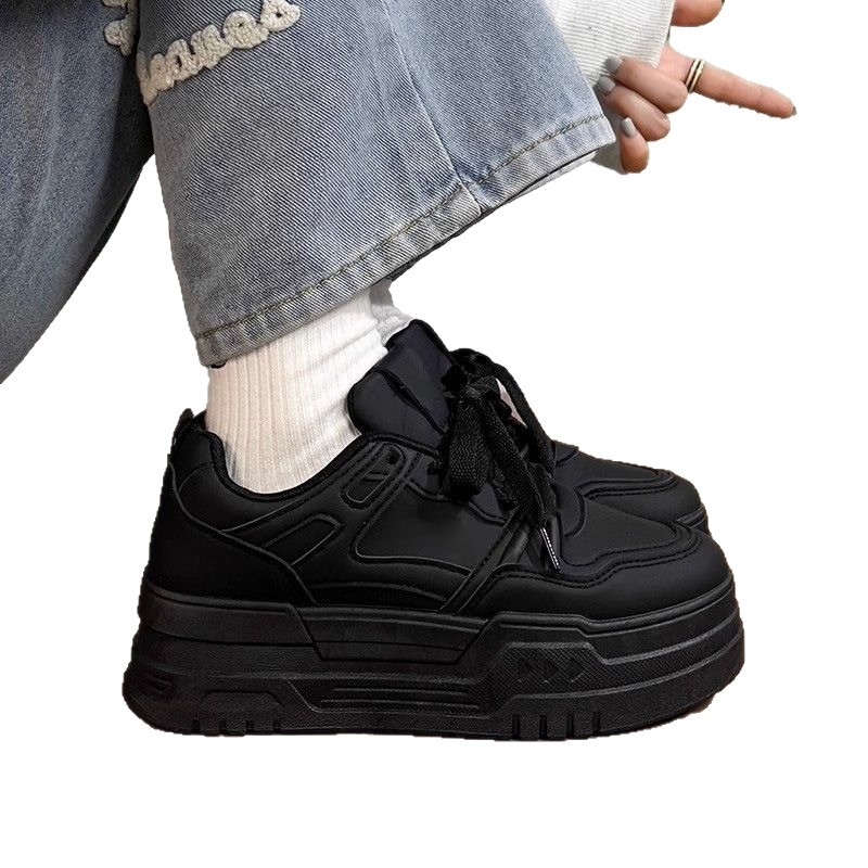 Igapäevased platvormkingad – PU pealne, ümmargune varvas, nööriga kinnitatud, 3-5 cm keskmine kand, vahtkummist tald