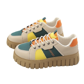 Naiste Korea stiilis platvormkingad, paks platvorm, PU ülemine, kummist tald