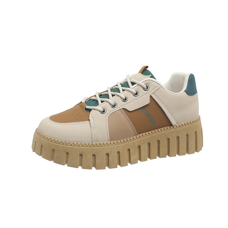 Naiste Korea stiilis platvormkingad, paks platvorm, PU ülemine, kummist tald