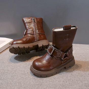 Tüdrukutele põlveni ulatuvad saabad kunstnahast, külje tõmblukuga, kummist talla, PU sisetald, ühetooniline värv, sügis 2024