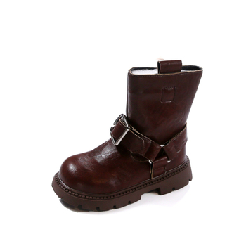 Tüdrukutele põlveni ulatuvad saabad kunstnahast, külje tõmblukuga, kummist talla, PU sisetald, ühetooniline värv, sügis 2024