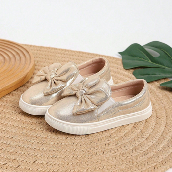 Tütarlaste igapäevased lamedad kingad sõlmega, ümmarguse ninaga, mikrofiiber peal, PU sisetald, kummist tald, madal varvas, hingavad, libisemisvastased