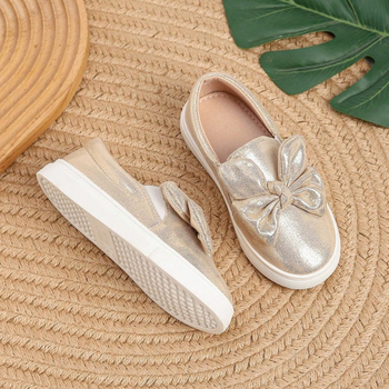 Tütarlaste igapäevased lamedad kingad sõlmega, ümmarguse ninaga, mikrofiiber peal, PU sisetald, kummist tald, madal varvas, hingavad, libisemisvastased