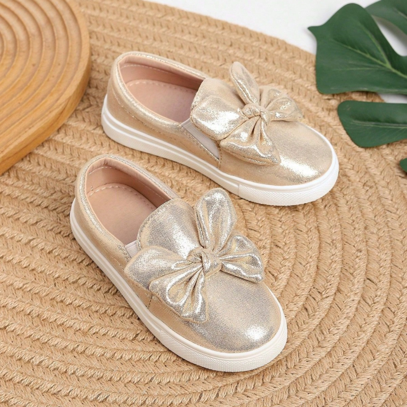 Tütarlaste igapäevased lamedad kingad sõlmega, ümmarguse ninaga, mikrofiiber peal, PU sisetald, kummist tald, madal varvas, hingavad, libisemisvastased