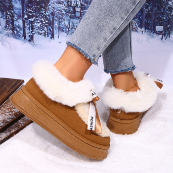 Naiste talves sniega saapad, soe fliisvooder, nubuk ülaosa, kummist talla, platvorm