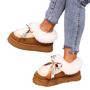 Naiste talves sniega saapad, soe fliisvooder, nubuk ülaosa, kummist talla, platvorm