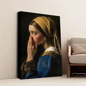 Põhjama stiilis kanvas seinamaal tüdrukukujulise figuuriga; lõuend maal; raamitud või raamita; raami materjaliks täispuit