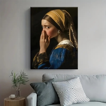 Põhjama stiilis kanvas seinamaal tüdrukukujulise figuuriga; lõuend maal; raamitud või raamita; raami materjaliks täispuit