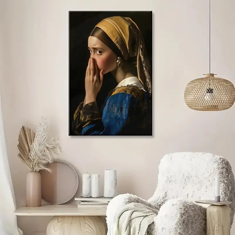 Põhjama stiilis kanvas seinamaal tüdrukukujulise figuuriga; lõuend maal; raamitud või raamita; raami materjaliks täispuit